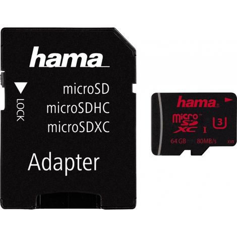 Hama microSDXC UHS Speed Class 3 64GB inkl. Adapter/Mobile