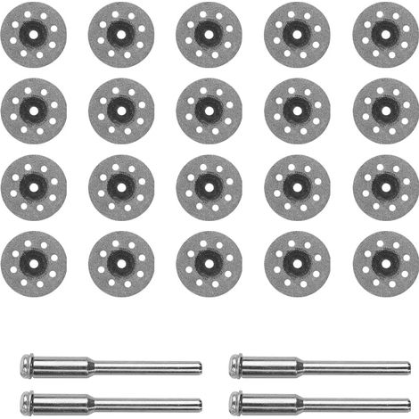 Lot de 20 Mini meules diamantées avec Tige de mandrin de 3 mm - Lame de meule de 25 mm de diamètre (1/5)