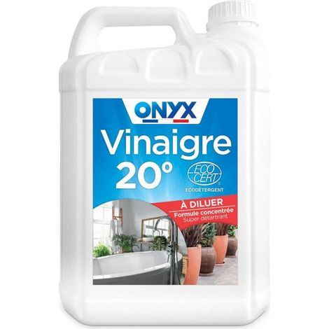 Vinaigre ménager concentré 20° 5L – Détartrant puissant pour éviers et robinets – Nettoyage efficace et économique – Onyx