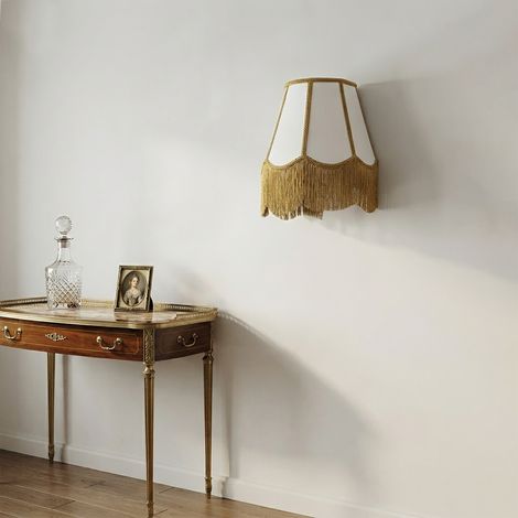 Aplique de Pared Blanco y Oro con Flecos  Serie YARA II (1/5)