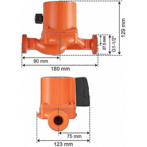 Pompe de circulation d'eau chaude sanitaire 220 V 72 W 50 l/min 1-1/2" NPT trois vitesses (1/4)