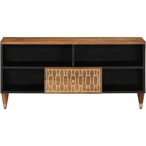 Meuble TV Banc TV Armoire TV 100x33x46 cm bois massif de manguier (1/5)