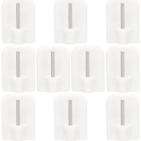 10Pcs Crochets Autocollants, Crochets Adhésifs, Supports pour Tringles, Tringle sans Percage Crochets Autocollants pour Barres de Rideaux-DOU