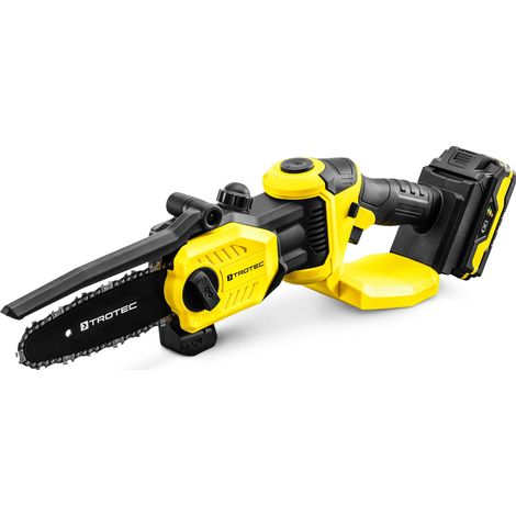 Trotec – Tronçonneuse à batterie 20V – Coupe nette jusqu'à 150mm – Moteur silencieux et faible vibration – Poignée inclinable à 90°