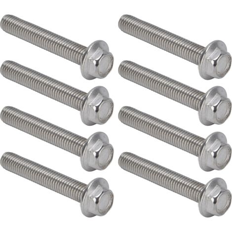 Vis à tête hexagonale M10x1.5 Inox A2-70 avec rondelle DIN6921 - Lot de 20 vis inoxydables