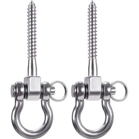 BRAVIX 2 pieces of 304 stainless steel hooks, suspension trainer suspension kit, used for hanging chairs, suspension lights, hammocks, boxing bags, and sling trainers