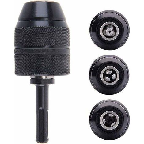 Adaptateur Sds Plus Mandrin autoserrant à fermeture rapide 2-13 mm Mandrin Professionnel Robuste 1/2-20UNF Perceuse Sans Clé de Mandrin à Fermeture Rapide Avec Adaptateur SDS (1/4)