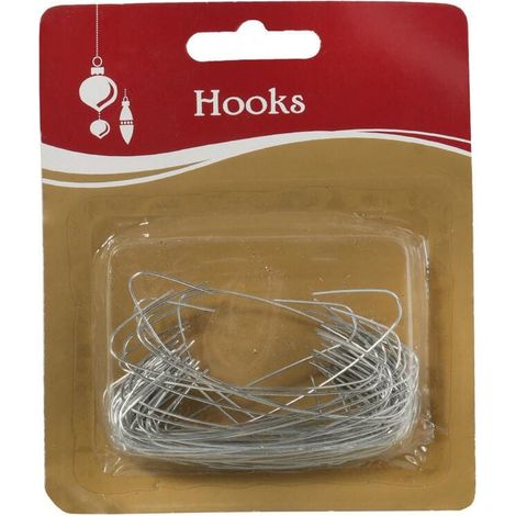 Set mit 50 silbernen Haken für Weihnachtsschmuck, 7 cm (1/2)