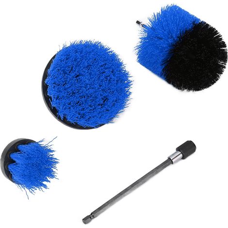 Kit de brosses de nettoyage pour perceuse électrique, modèle allongé, bleu (1/5)