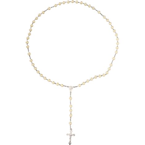 Croix rosaire collier acrylique tendance mode pour hommes femmes, perles acryliques cool crucifix chapelet bijou (1/5)