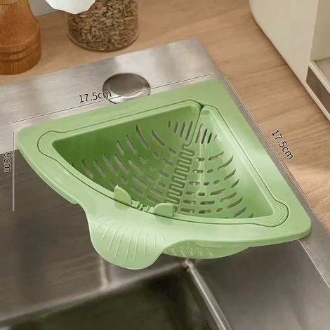 Égouttoir magnétique triangulaire pour évier panier suspendu légumes et fruits. (1/5)