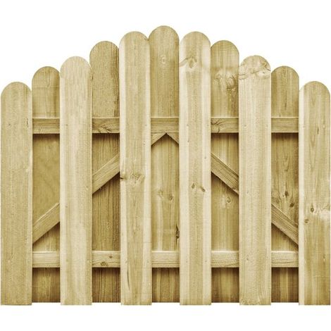Portillon de jardin bas – 100 x 75 cm – Pin imprégné – Rustique – Résistant aux intempéries (1/5)