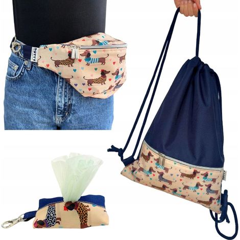 Set: zaino, borsa da donna, marsupio, zaino, dispenser per escrementi (1/5)