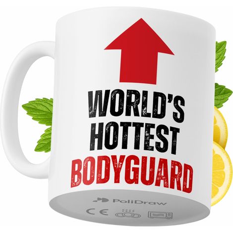 Taza divertida para guardaespaldas, taza de café o té con diseño gráfico y texto humorístico. Taza ideal para cumpleaños, santos, días festivos. Taza premium para ocasiones especiales en casa, la ofic (1/5)