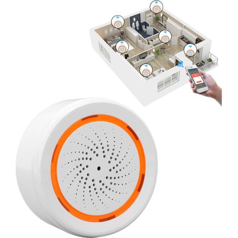 Alarme sonore et lumineuse intelligente Graffiti ZSS-LO-SLA-U-EN avec contrôle à distance via application, alarme lumineuse et sonore clignotante de 90 dB, version Wi-Fi (1/5)