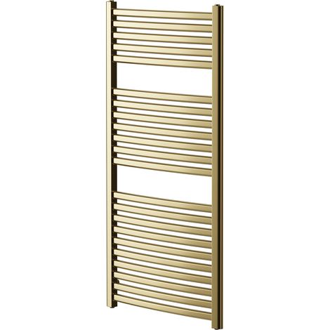 Colore Columbus Brushed Brass 1200mm x 600mm Curved Heated Towel Rail (1/5)