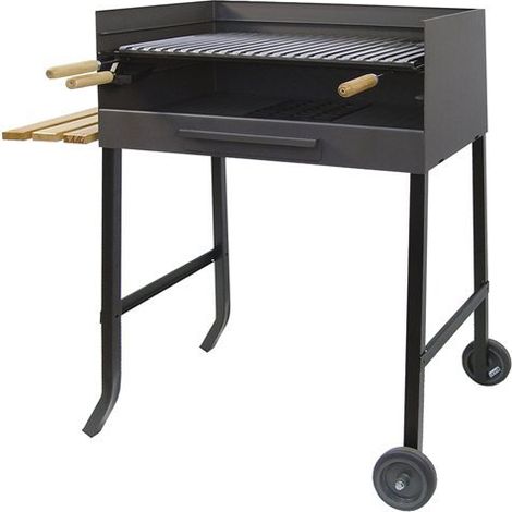 Imex The Fox 71520 – Barbecue con Ruote e griglia Inox, 50 x 40 x 100 cm, Nero (1/4)