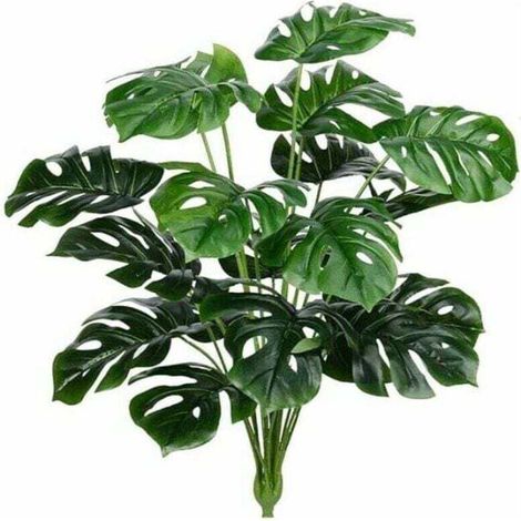 Feuilles de Palmier Artificielles Plantes Faux Faux Monstera Tortue Feuille , XU,Tropicale Grand Palmier Feuilles Plante Extérieure Plantes En Plastique Résistant Aux UV (Vert) - KZQ (1/4)