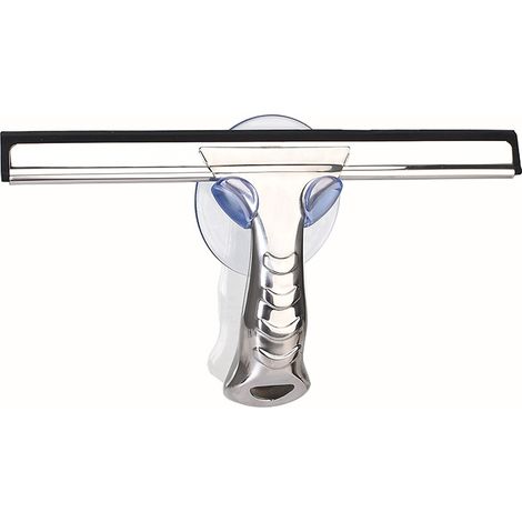 Douche en Acier Inoxydable avec Crochet Ventouse Salle de Bain sans Percage Raclette de Nettoyage pour Douche et Sol Salle de Bain Accessoire 25.4cm (1/5)