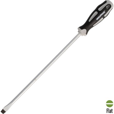 WOLFPACK LINEA PROFESSIONAL Cacciavite piatto in acciaio S2 TPR Bimateriale impugnatura. 1,6 Ø 9,0 x 300 mm
