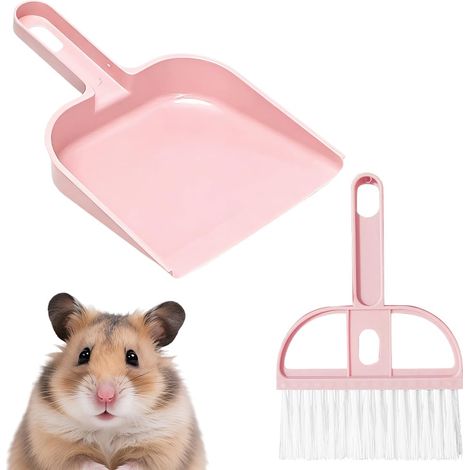 Ensemble Balai et Pelle Rose Miniature avec Manche Fouet à Main en Plastique Nettoyeur Cage pour Animaux Tiroirs Bureau Outils Nettoyage pour Maison Camping Fournitures Cuisine (1/5)