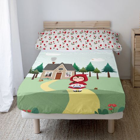 Parure de draps 2 pièces Chaperon rouge 160x270 cm (lit 80/90) (1/5)