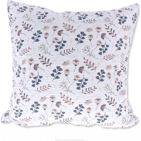 federa decorativa 40x40 cm bianca, beige, marrone, nera con stampa floreale