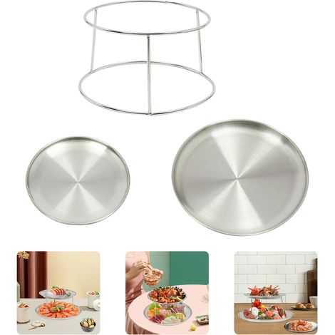 Meeresfrüchte-Platte, 2 Lagen Runde Teller, Meeresfrüchte-Universal-Halter, Küchenregale, 20+25 cm, zur Lagerung von Meeresfrüchten, Hummern, Cupcakes, Kekse