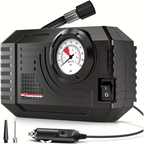 Mini portable car air pump, car air compressor, small tire air pump, 15 × 9.5 × 4.5 cm