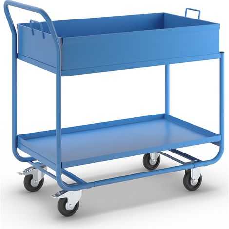 eurokraft pro, Chariot à plateaux, avec cuve amovible, bleu (1/5)