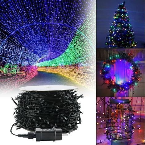 100 m guirlande lumineuse LED, 1000 LED multicolore, 8 modes d'éclairage, étanche IP44, décoration intérieure et extérieure
