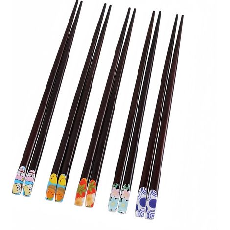 Paires de baguettes créatives en bois 23 cm pour hôtel maison et préparation de sushis accessoires de table et de cuisine coloris selon la photo (1/5)