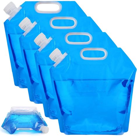 Bidon Eau 4 Pièces 10L Pliable et Jerrican Eau sans Fuite Bidon (1/5)