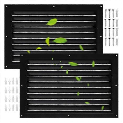 Lot de 2 grilles d'aération de grenier métalliques 8x12 pouces avec moustiquaire pour garage intérieur/extérieur (1/5)