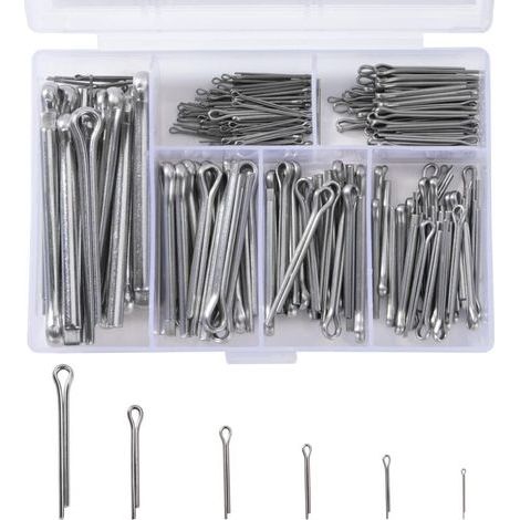 230-teiliges Edelstahl-Splinten-Sortiment M1 M2 M2,5 M3 M4 M5 mit Aufbewahrungsbox (1/4)