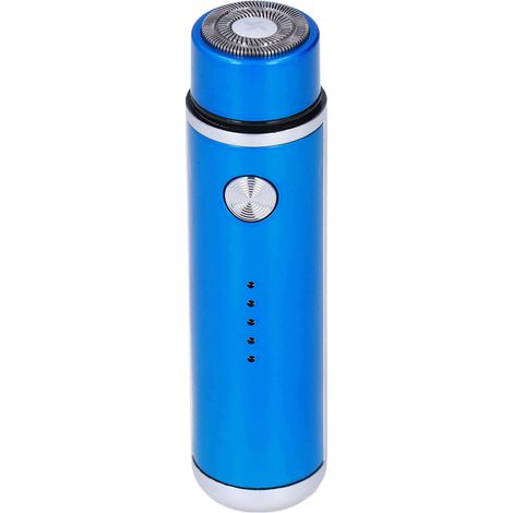 Tragbarer Mini-Elektrorasierer mit USB-Aufladung, Trimmer für Damen und Herren, ideal für Reisen, Blau (1/5)