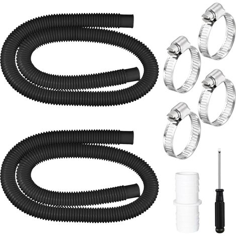 Set mit 2 Poolschläuchen à 32 mm (1,5 m) – Ersatzschläuche Poolfilterschlauch mit 4 Schlauchschellen und 1 Anschlussstück – Für Filterpumpen und Pools (1/5)