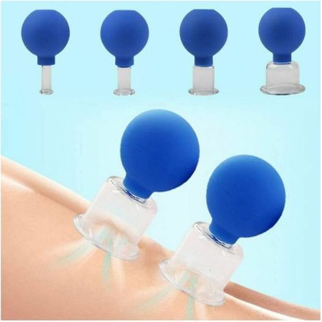 Ventouses - Verre Et Gel De Silice - Pour Massage Corporel Et Facial - 4 Diametres 15 25 35 55 Mm - Lot De 4 (1/4)