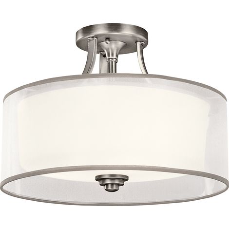 Elstead Lacey 3 Light Semi-Flush Mount, antikes Zinn, E27 (1/4)