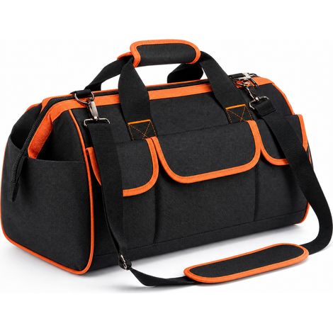 Sac à outils électricien renforcé 17 pouces orange multifonction (1/5)
