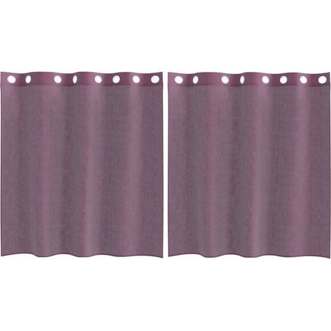 Voilages à œillets, ensemble de deux pièces, violet, 140 x 140 cm (1/5)