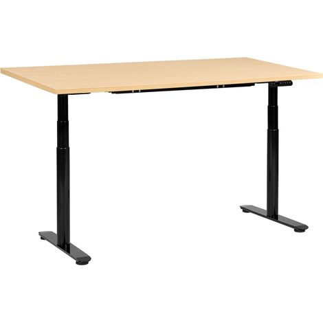 Electric Adjustable Standing Desk DESTINAS Black/ Light Brown 160 cm 72 cm