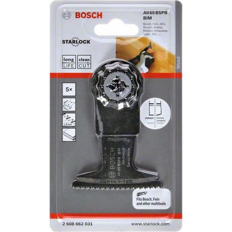Bosch BIM Tauchsägeblatt AII 65 BSPB, Hard Wood, 40 x 65 mm, 5er-Pack
