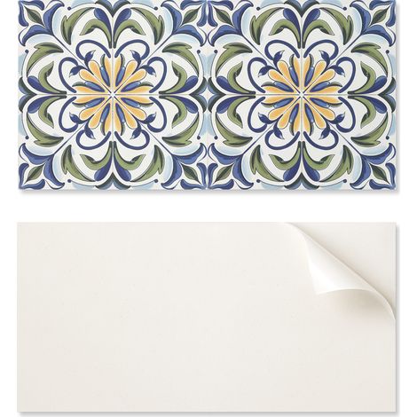 Panel de vinilo autoadhesivo con estampado para sal贸n, 120x60 cm, dise帽o de plantas con flores.