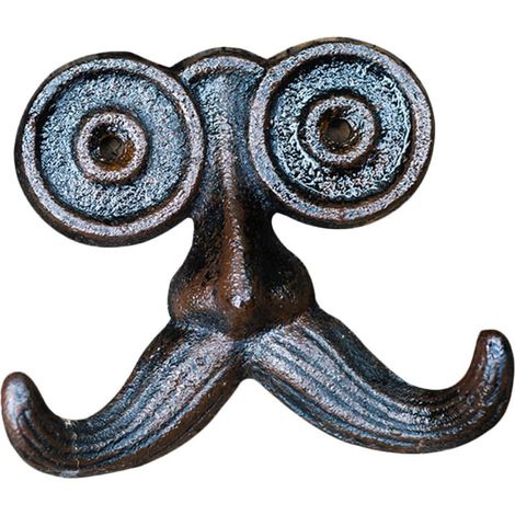 Gartenwandhaken aus Schwarzem Eisen in Bartform Dekorativ (1/5)