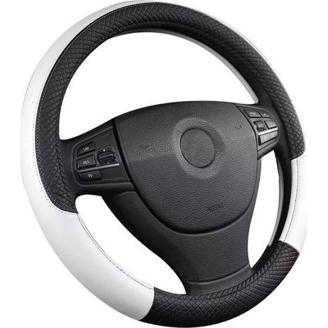 Housses de volant de voiture antidérapantes en cuir PU, housse de volant universelle, respirante, style sport, 37-38 cm, accessoires de voiture pour femmes et hommes (1/5)