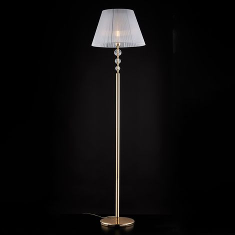 Piantana Classica Ruben Metallo Oro E Cristallo 1 Luce E27