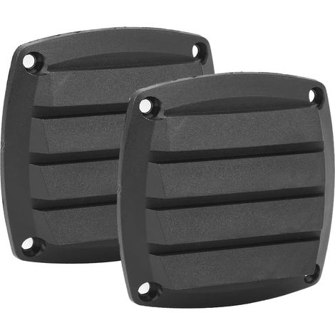 Grille d'aération Marine - 2 Pièces - ABS Noir - Flux d'Air Direct - Pour Bateaux et Caravanes - 8,5 x 8,5 cm (1/5)
