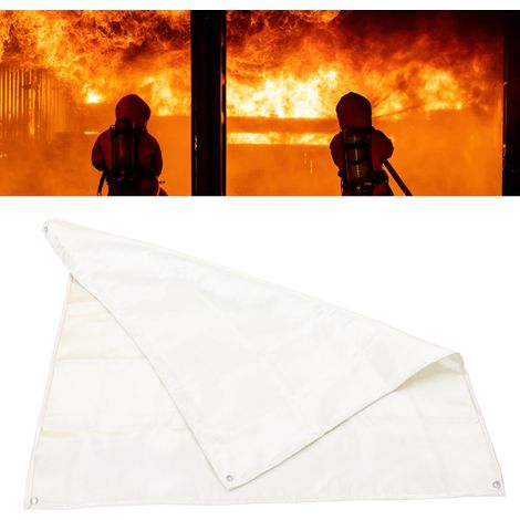 Couverture anti-feu d'urgence de 1,2 x 1,2 m, fabriquée en fibre de verre ignifugée, adaptée aux maisons, écoles, cheminées, barbecues, voitures, bureaux et entrepôts. (1/5)