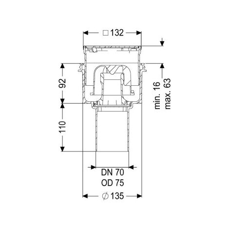 KESSEL 45270.63 Siphon de sol/plafond Practicus